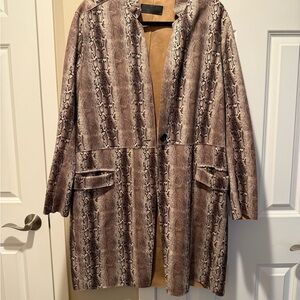 Blank NYC Brown Snakeskin Trench Coat